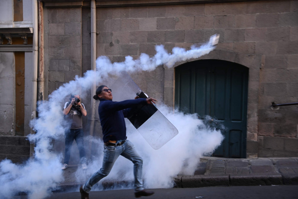 Europapress 6056270 26 june 2024 bolivia paz protester stands amid tear gas fired in front of 1600 1067